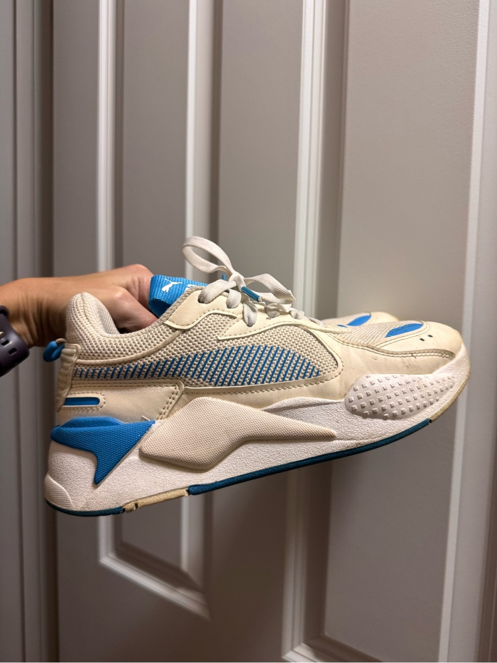 Women’s Cream and Blue Puma Sneakers